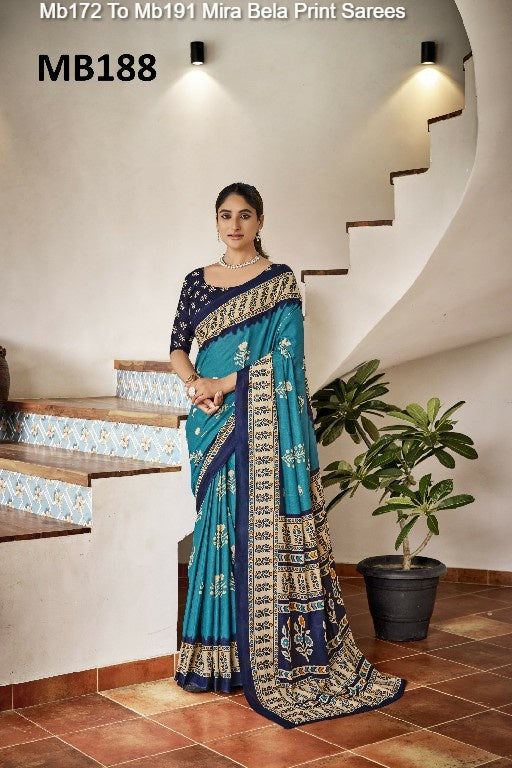 Mb172 To Mb191 Mira Bela Print Sarees