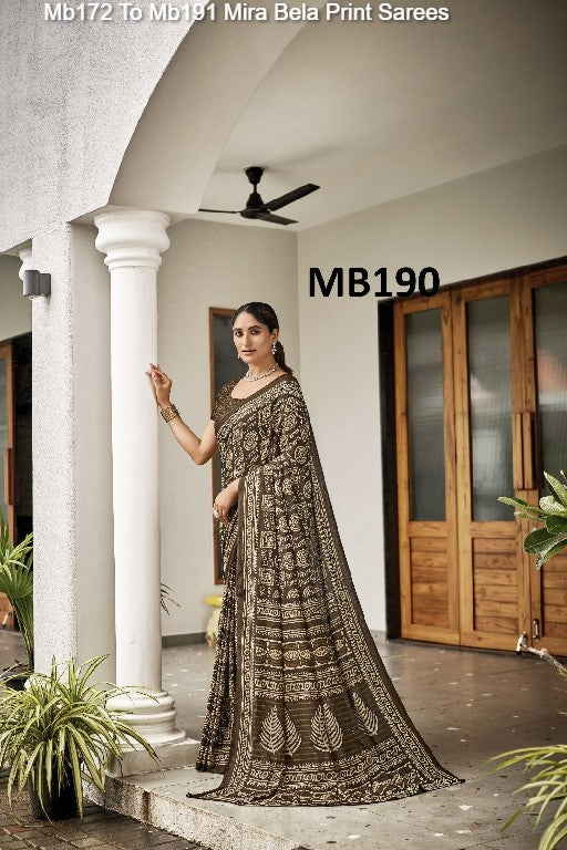 Mb172 To Mb191 Mira Bela Print Sarees