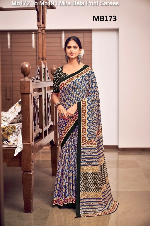 Mb172 To Mb191 Mira Bela Print Sarees