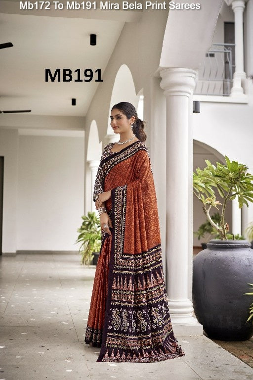 Mb172 To Mb191 Mira Bela Print Sarees