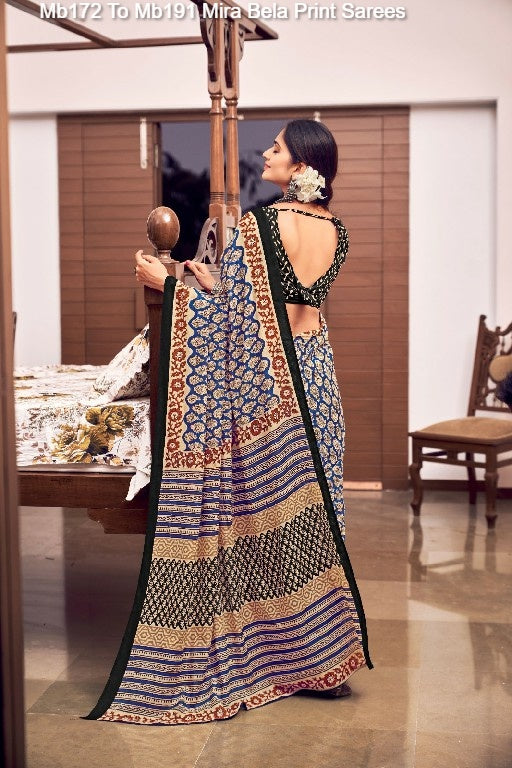 Mb172 To Mb191 Mira Bela Print Sarees