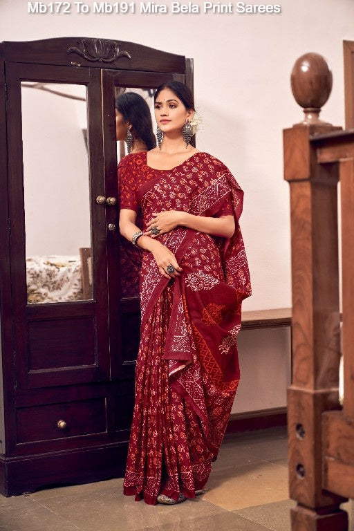 Mb172 To Mb191 Mira Bela Print Sarees