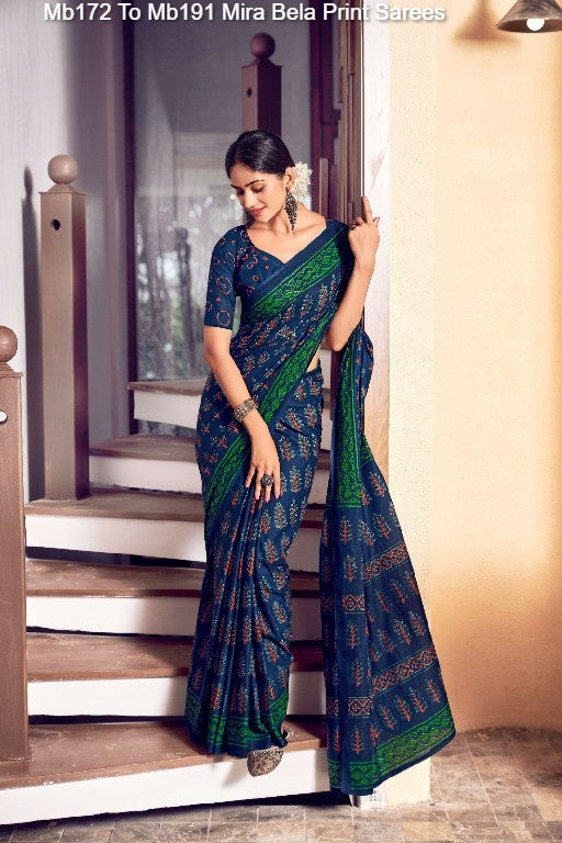 Mb172 To Mb191 Mira Bela Print Sarees