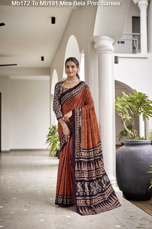 Mb172 To Mb191 Mira Bela Print Sarees