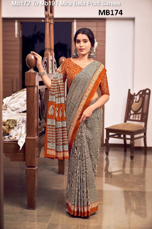Mb172 To Mb191 Mira Bela Print Sarees