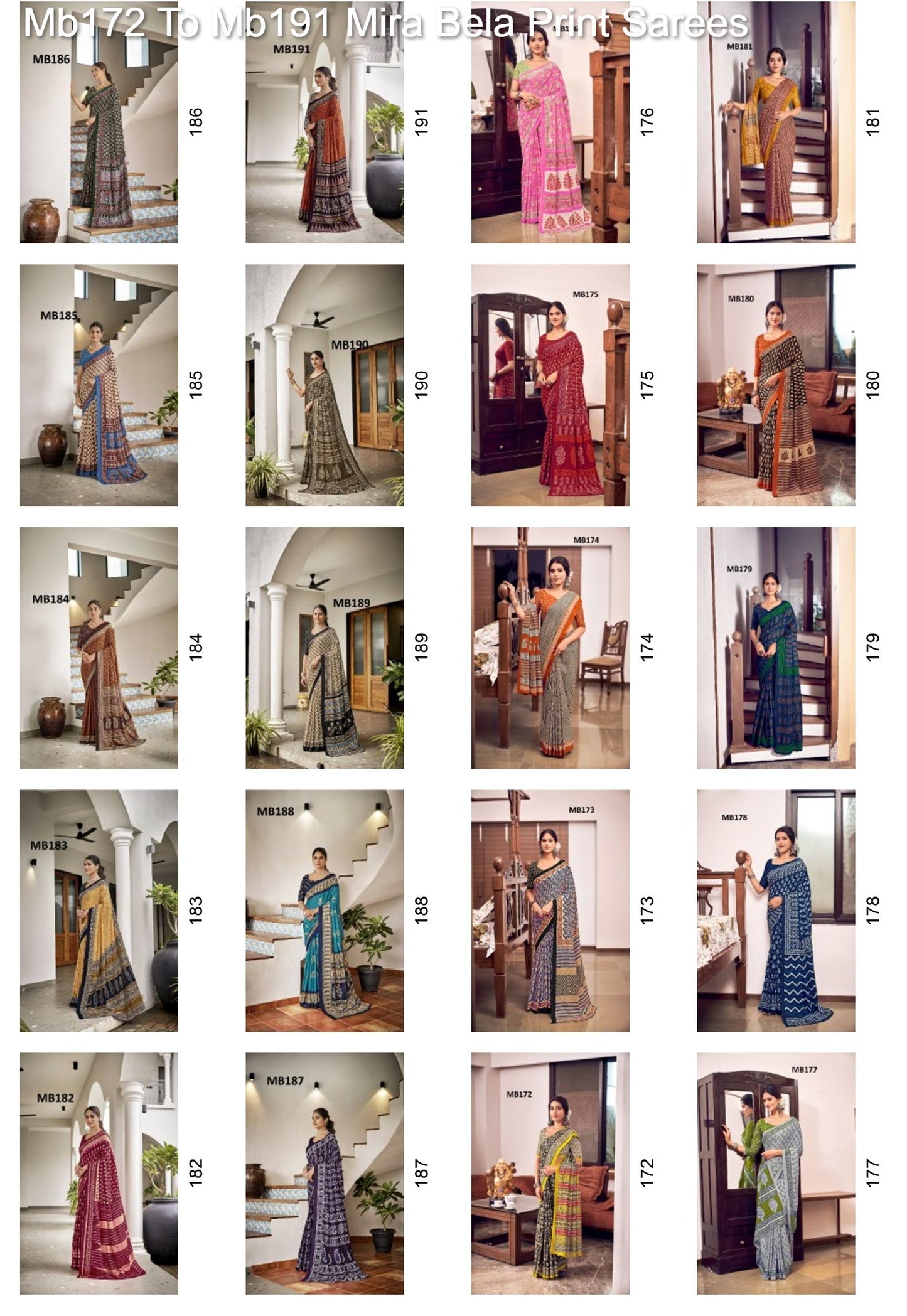 Mb172 To Mb191 Mira Bela Print Sarees