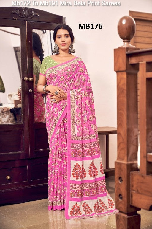 Mb172 To Mb191 Mira Bela Print Sarees