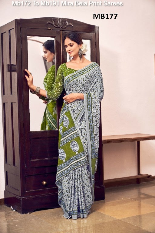 Mb172 To Mb191 Mira Bela Print Sarees