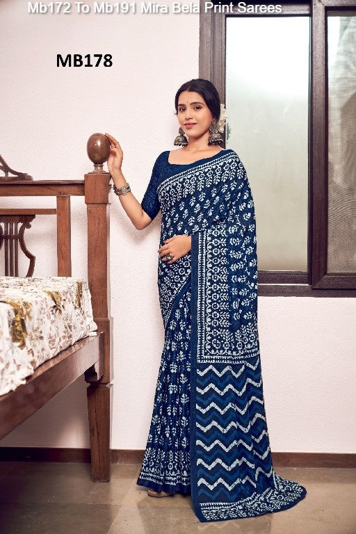 Mb172 To Mb191 Mira Bela Print Sarees