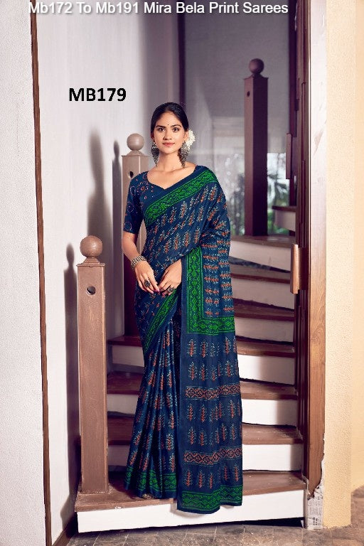 Mb172 To Mb191 Mira Bela Print Sarees