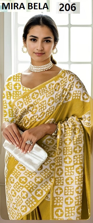 Mb206 Batik Print Mira Bela Cotton Sarees