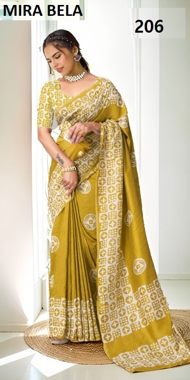Mb206 Batik Print Mira Bela Cotton Sarees