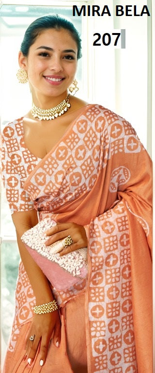 Mb207 Batik Print Mira Bela Cotton Sarees