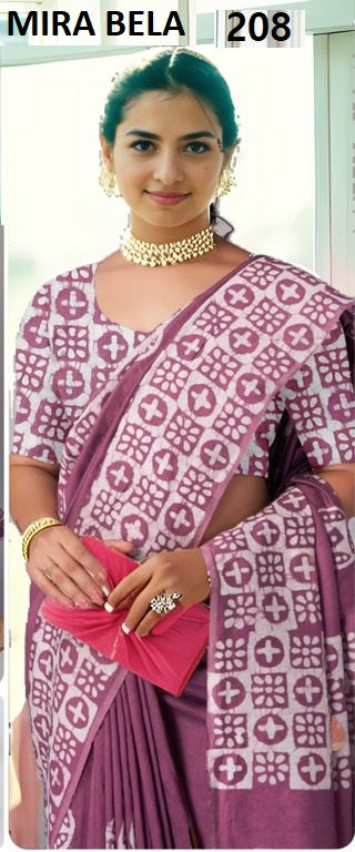 Mb208 Batik Print Mira Bela Cotton Sarees