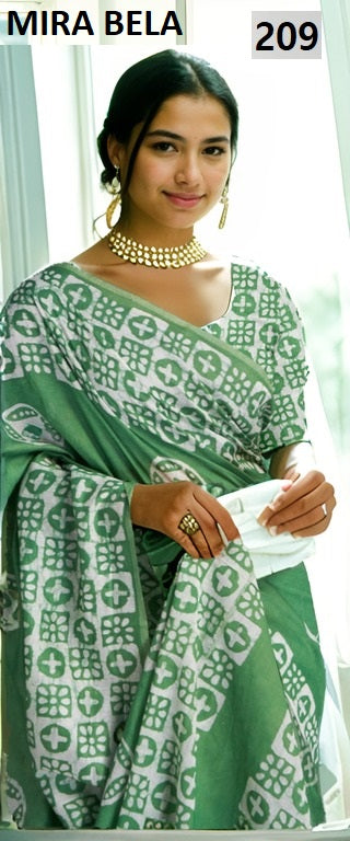 Mb209 Batik Print Mira Bela Cotton Sarees