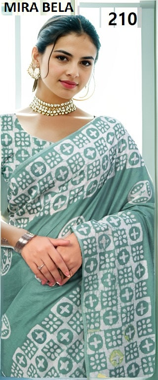 Mb210 Batik Print Mira Bela Cotton Sarees