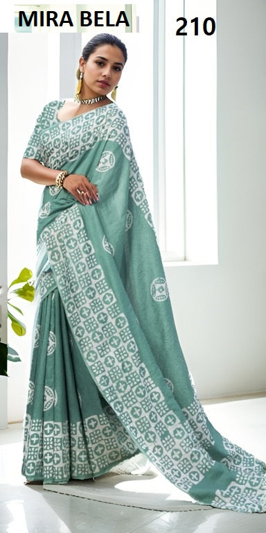 Mb210 Batik Print Mira Bela Cotton Sarees