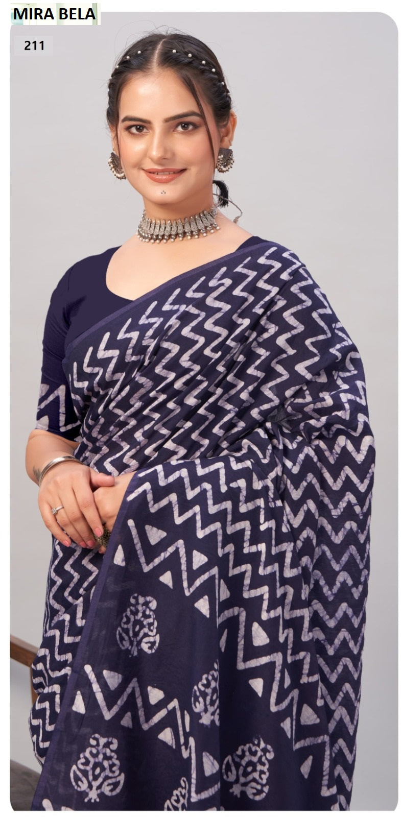 Mb211 Batik Print Mira Bela Cotton Sarees