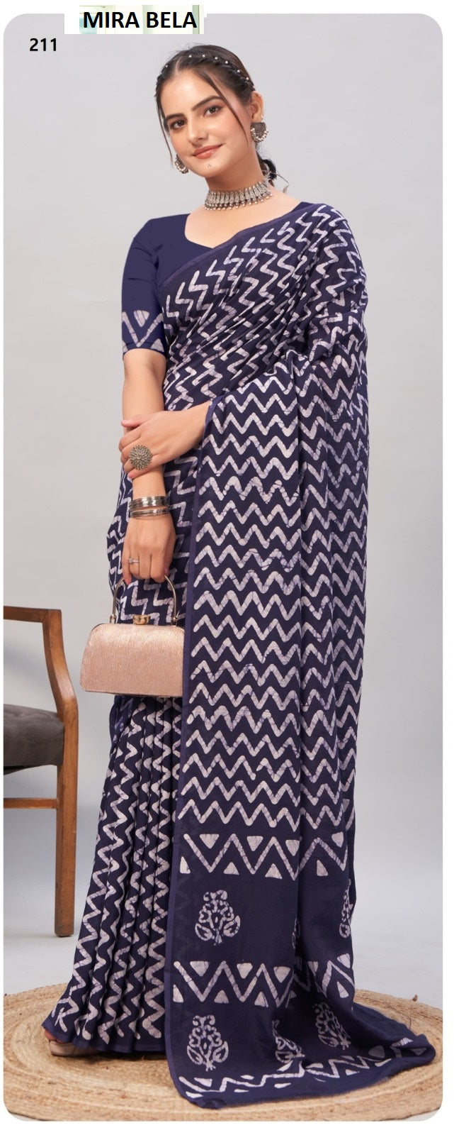 Mb211 Batik Print Mira Bela Cotton Sarees