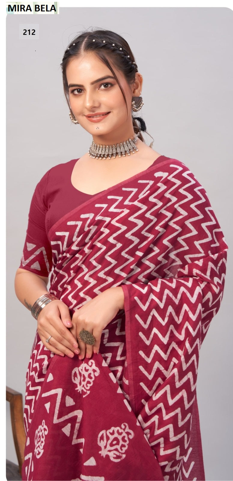 Mb212 Batik Print Mira Bela Cotton Sarees