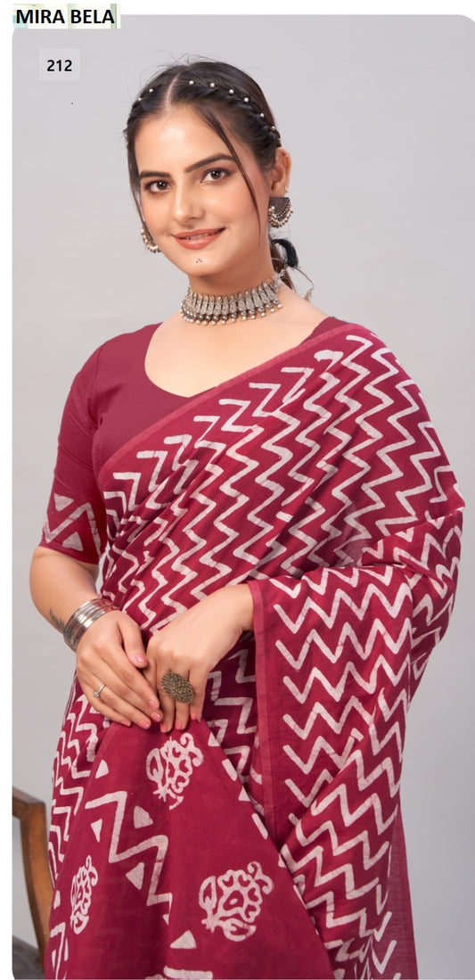 Mb212 Batik Print Mira Bela Cotton Sarees