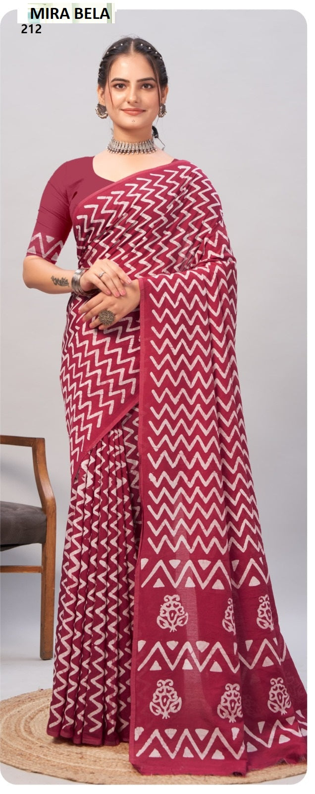 Mb212 Batik Print Mira Bela Cotton Sarees