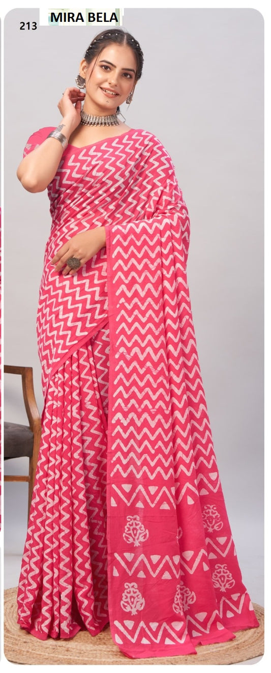 Mb213 Batik Print Mira Bela Cotton Sarees