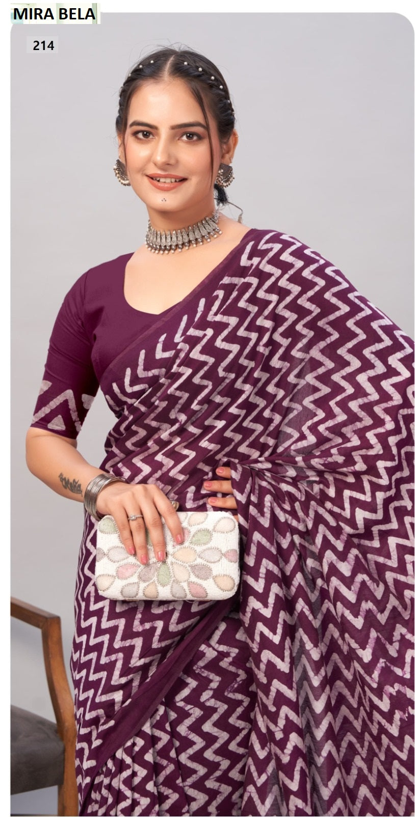 Mb214 Batik Print Mira Bela Cotton Sarees