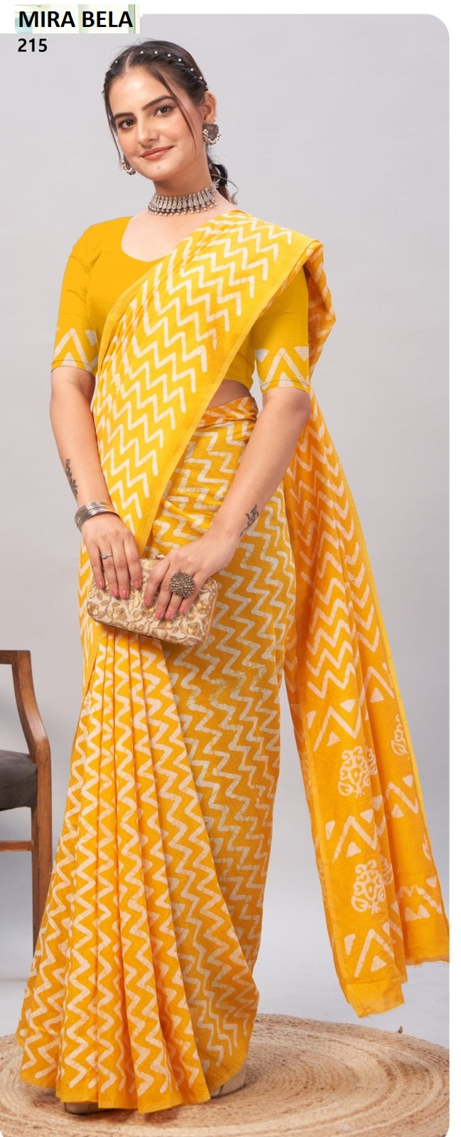 Mb215 Batik Print Mira Bela Cotton Sarees