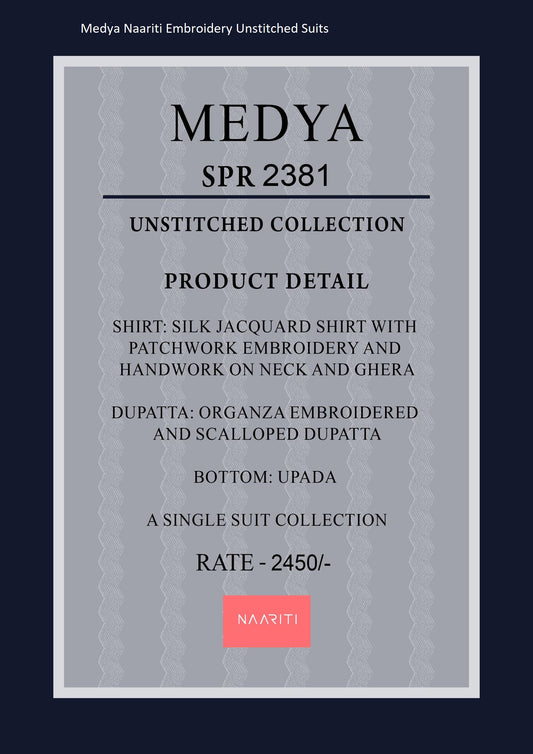 Medya Naariti Embroidery Unstitched Suits