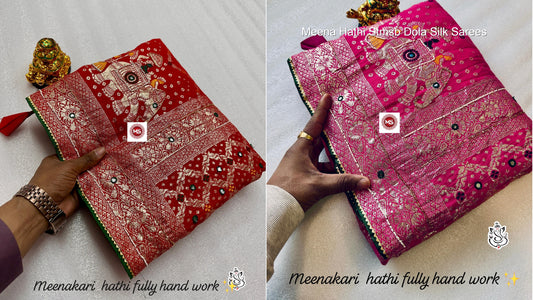 Meena Hathi Stmsb Dola Silk Sarees