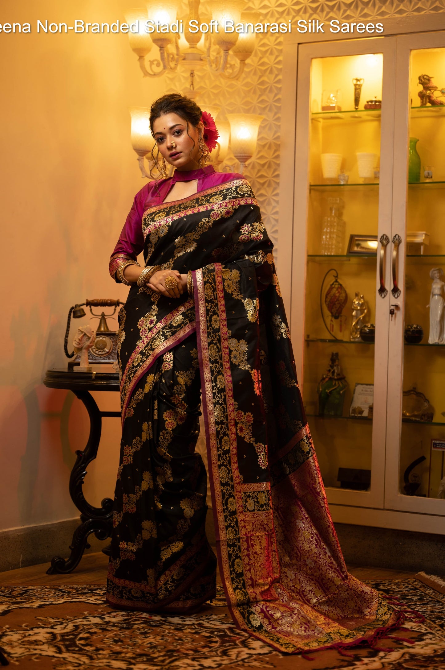 Meena Non-Branded Stadi Soft Banarasi Silk Sarees