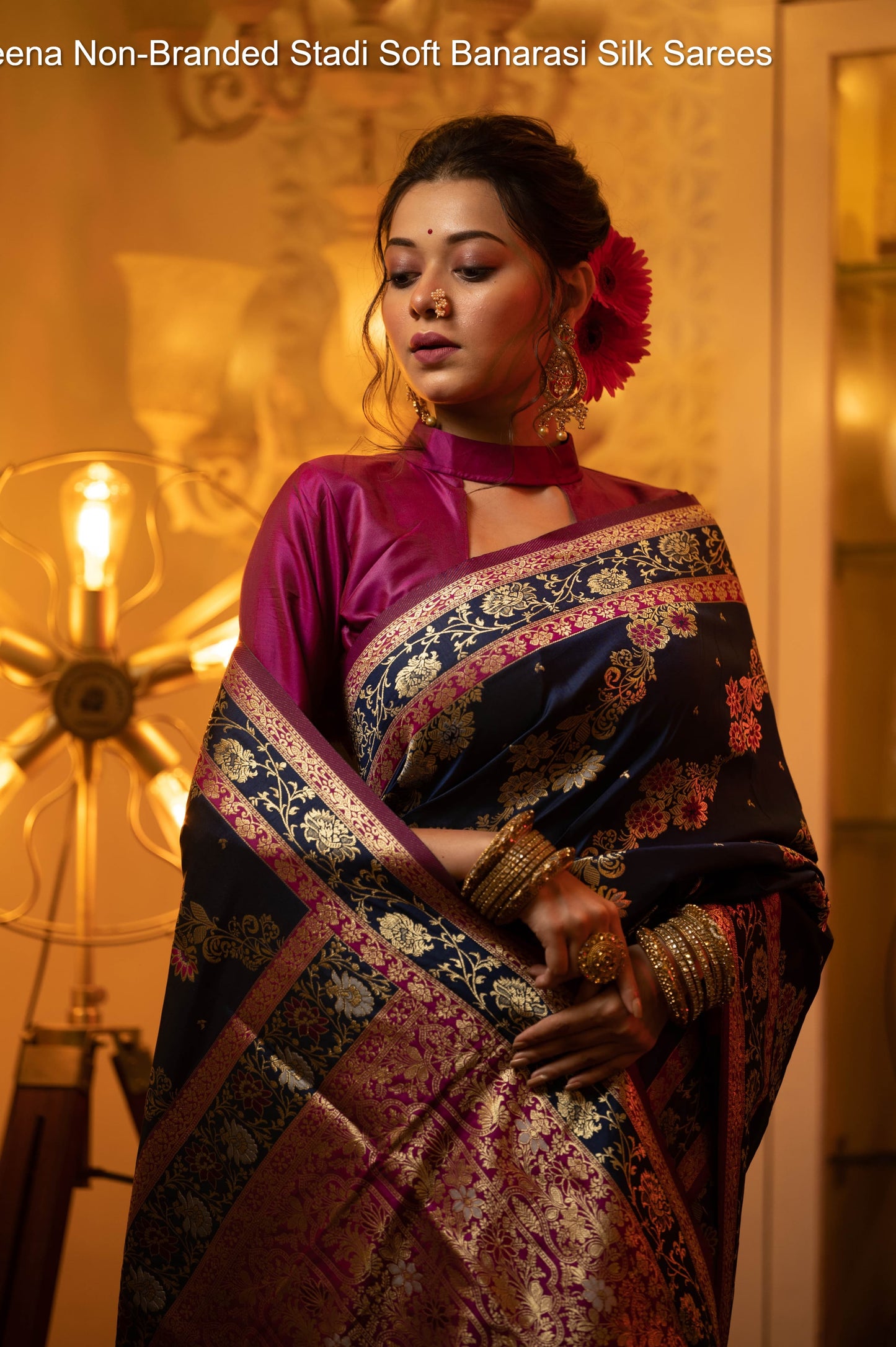 Meena Non-Branded Stadi Soft Banarasi Silk Sarees
