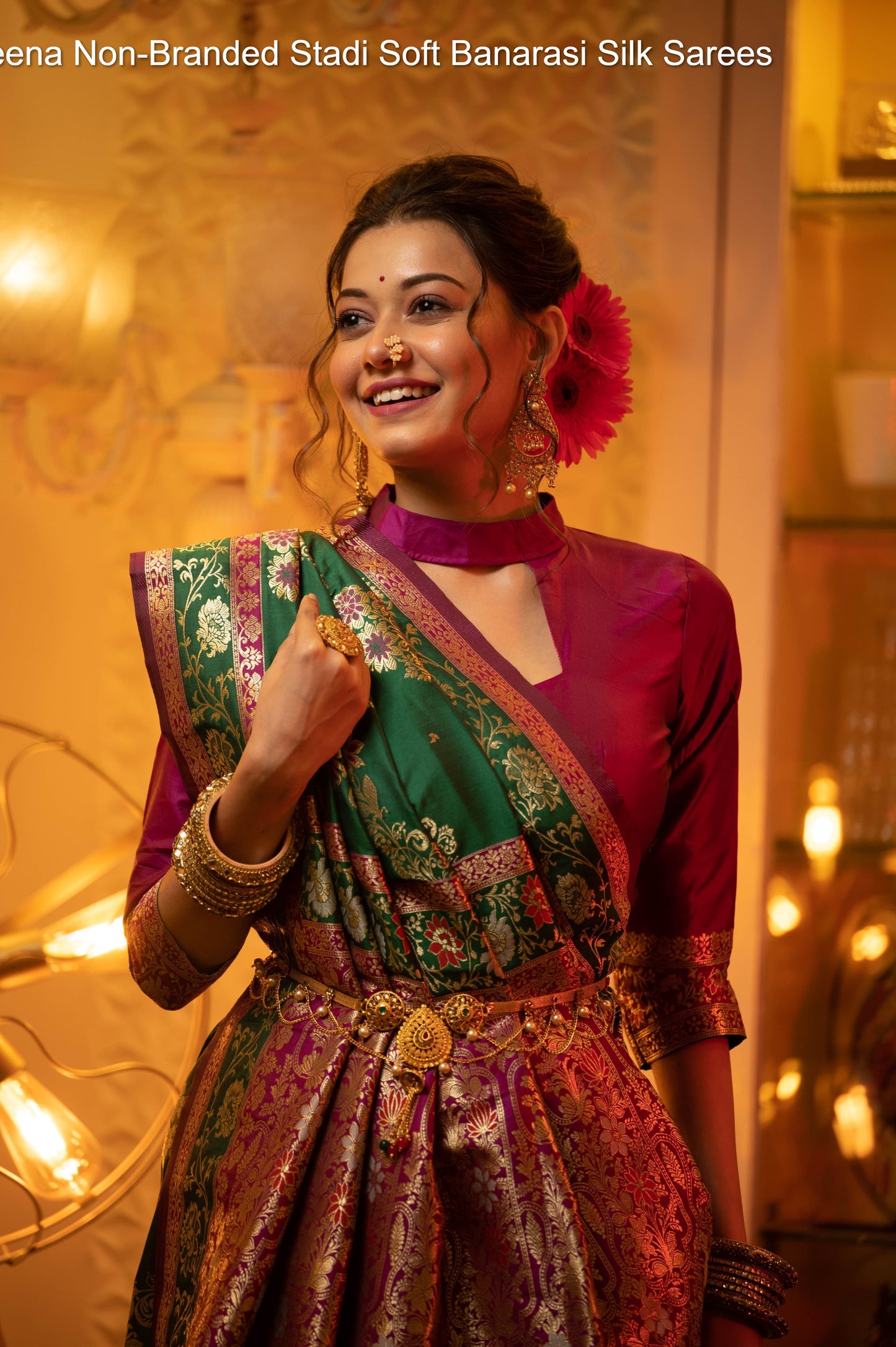 Meena Non-Branded Stadi Soft Banarasi Silk Sarees