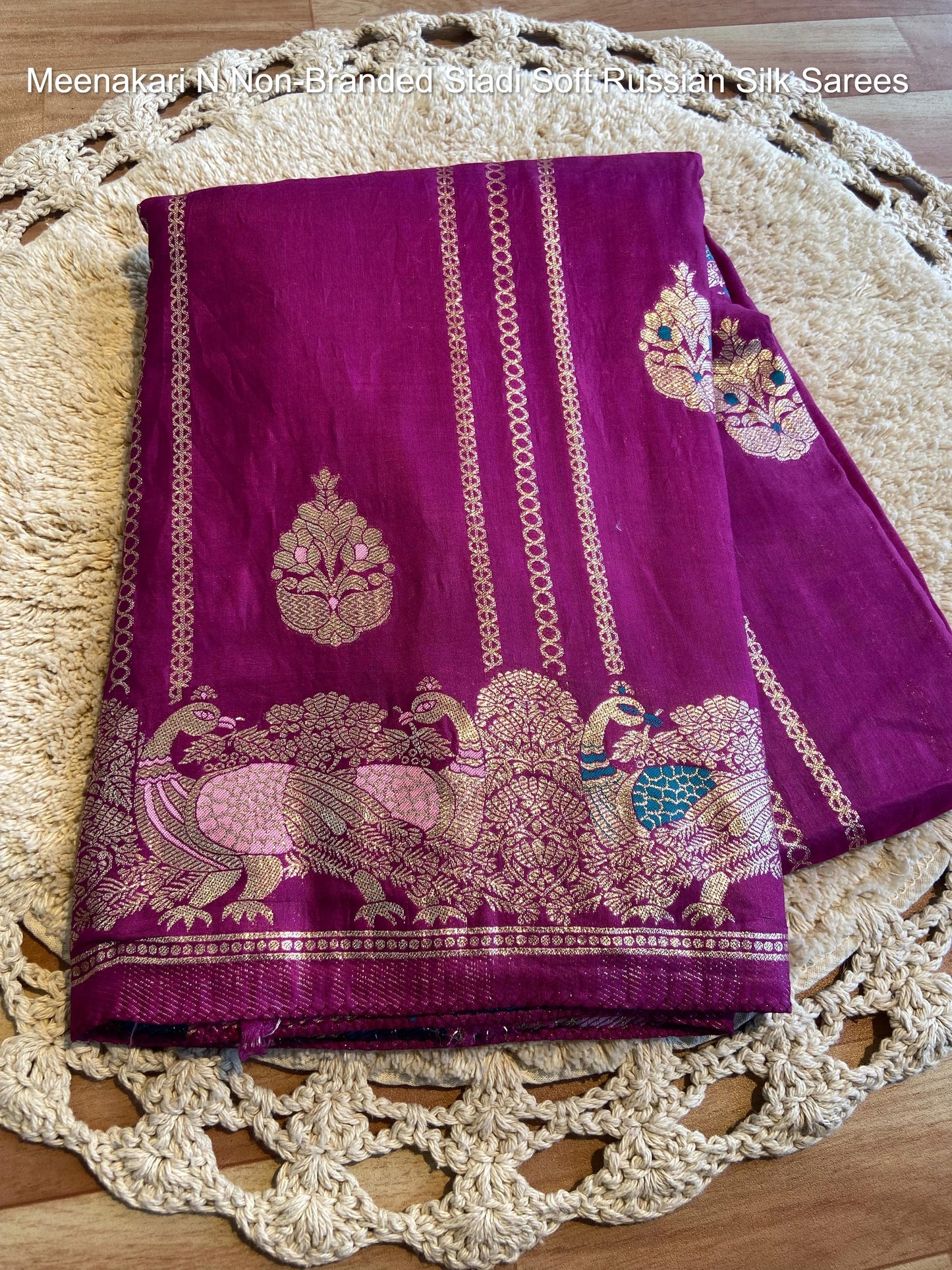 Meenakari N Non-Branded Stadi Soft Russian Silk Sarees