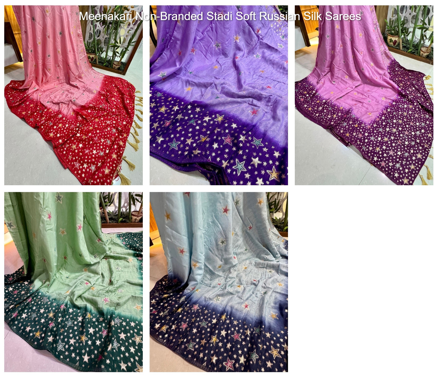 Meenakari Non-Branded Stadi Soft Russian Silk Sarees