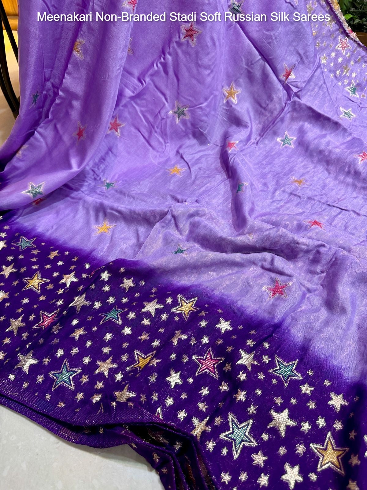 Meenakari Non-Branded Stadi Soft Russian Silk Sarees