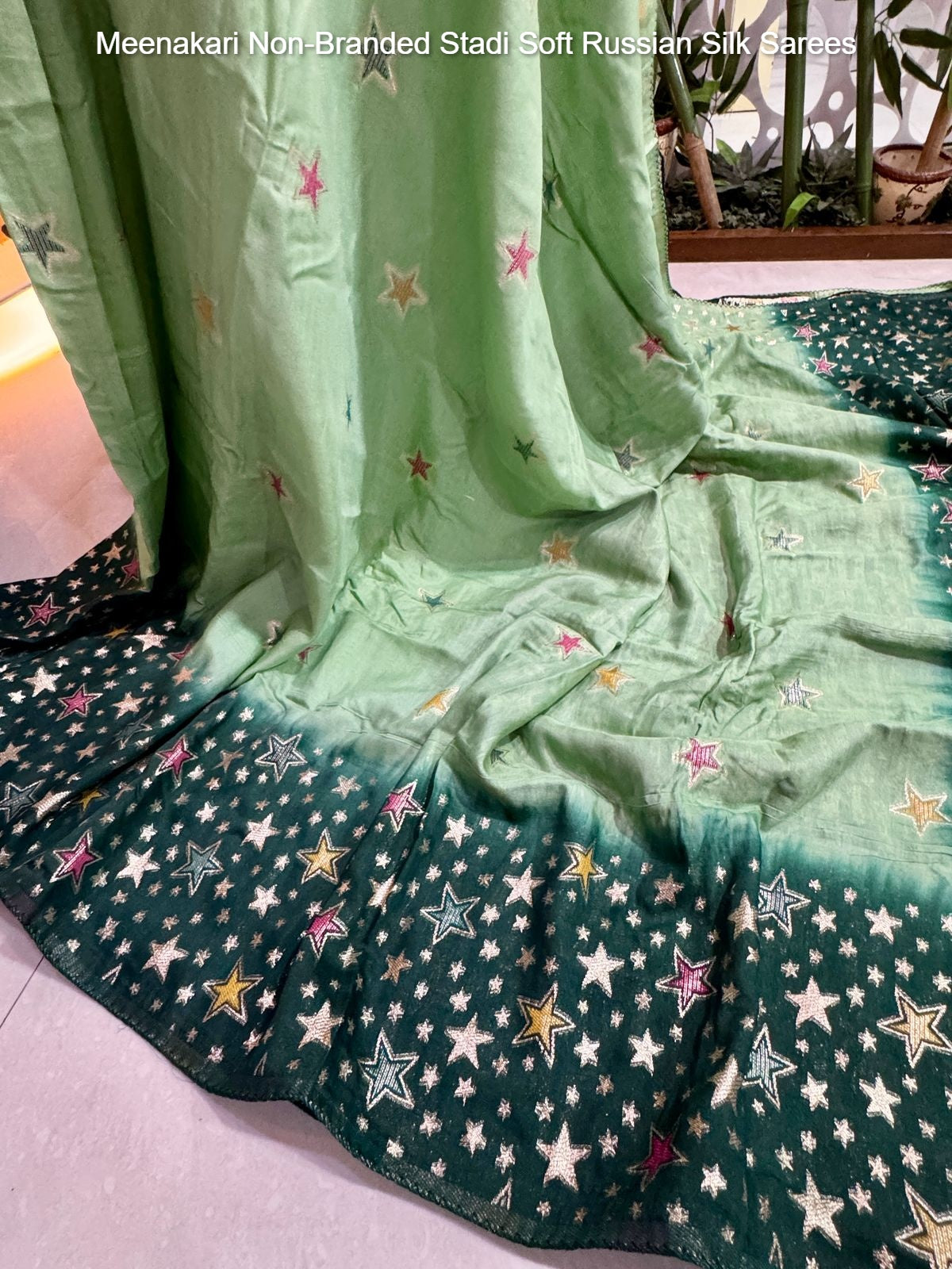 Meenakari Non-Branded Stadi Soft Russian Silk Sarees