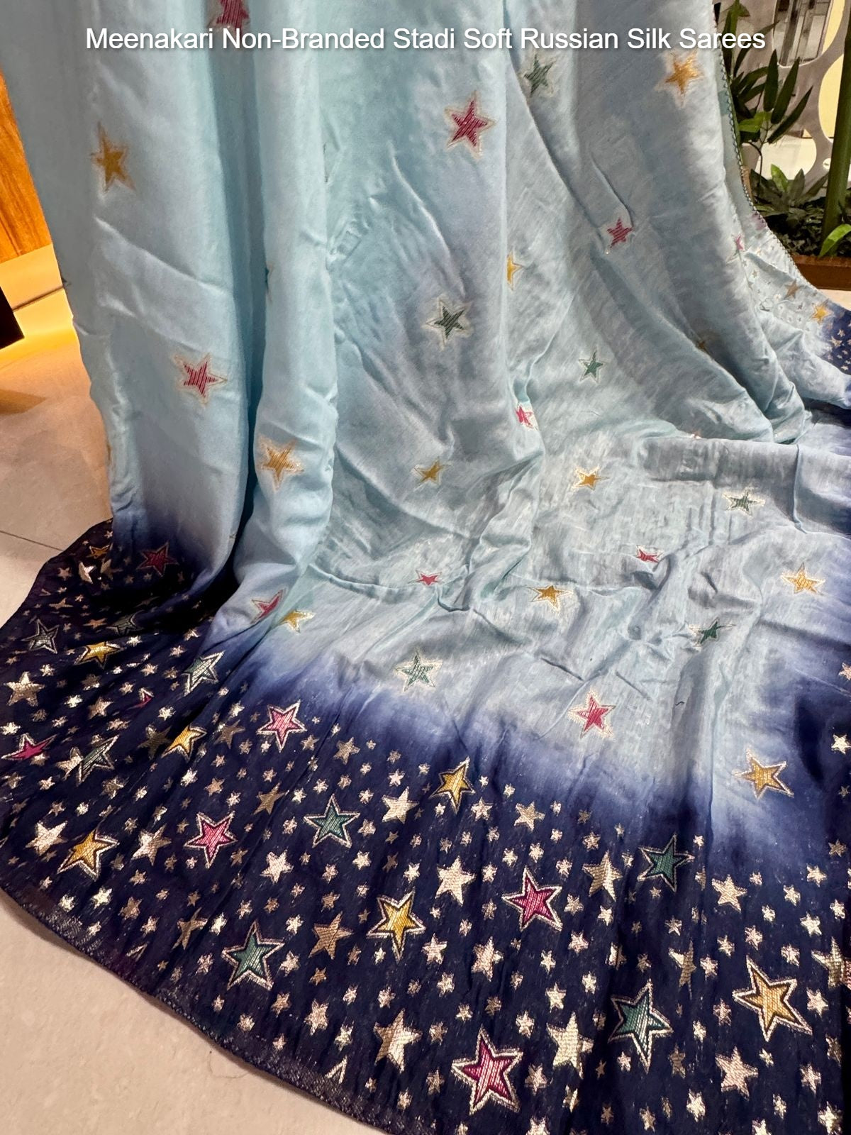 Meenakari Non-Branded Stadi Soft Russian Silk Sarees