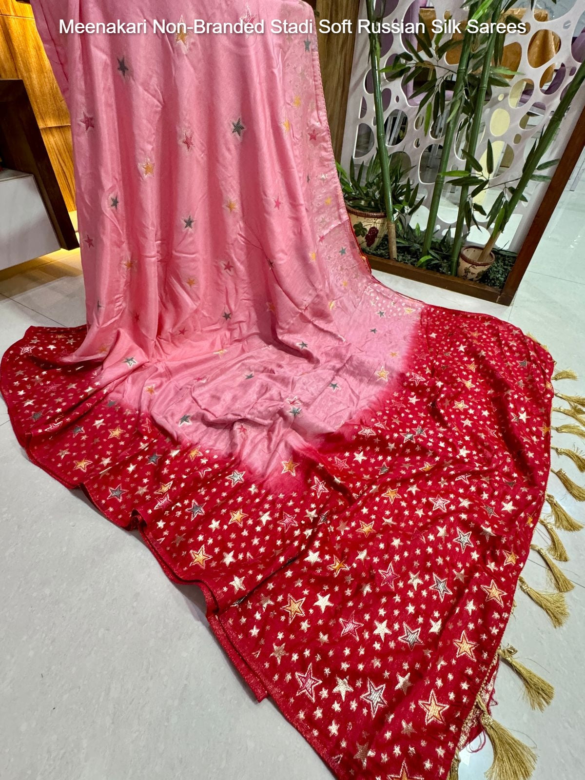 Meenakari Non-Branded Stadi Soft Russian Silk Sarees
