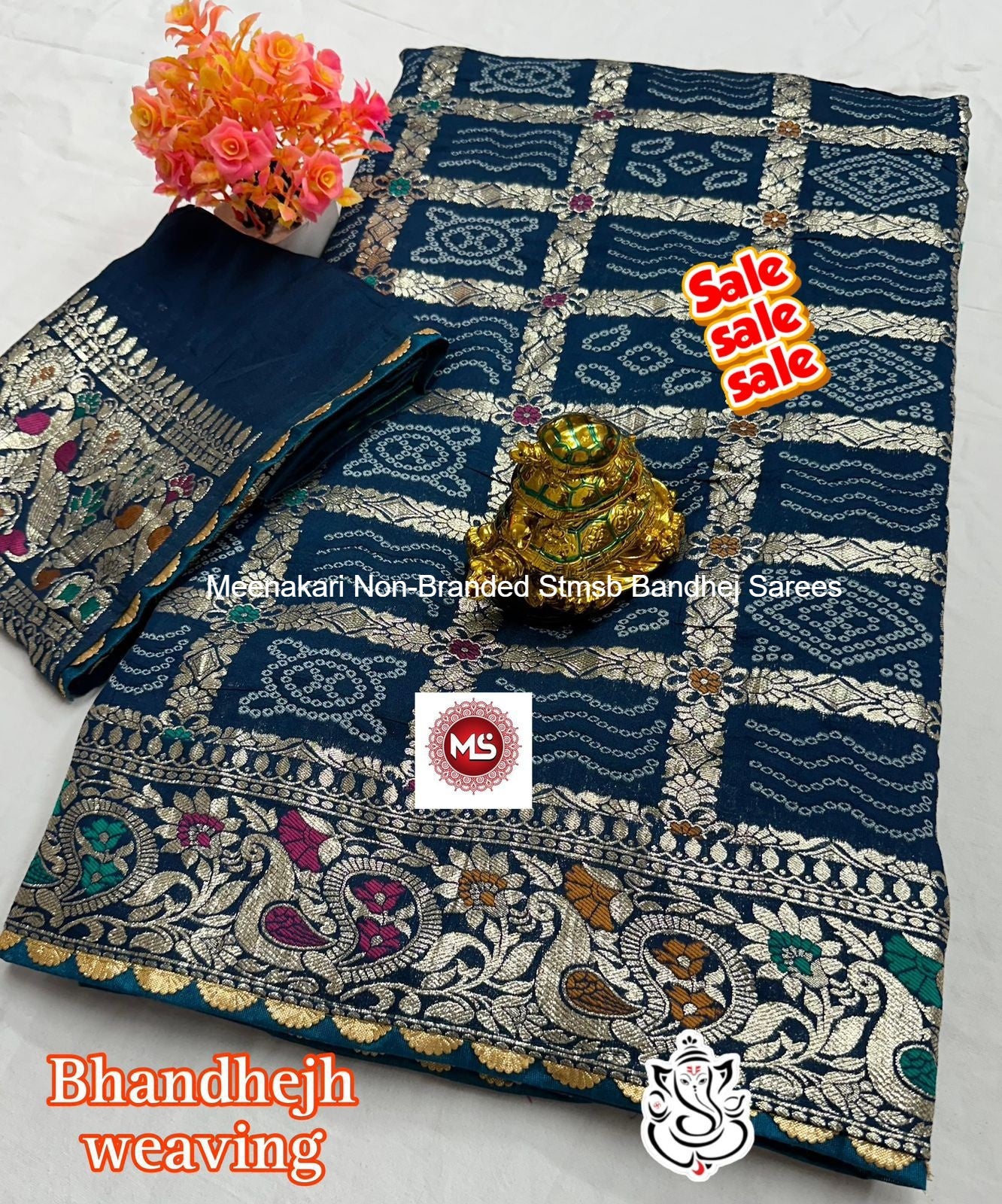 Meenakari Non-Branded Stmsb Bandhej Sarees