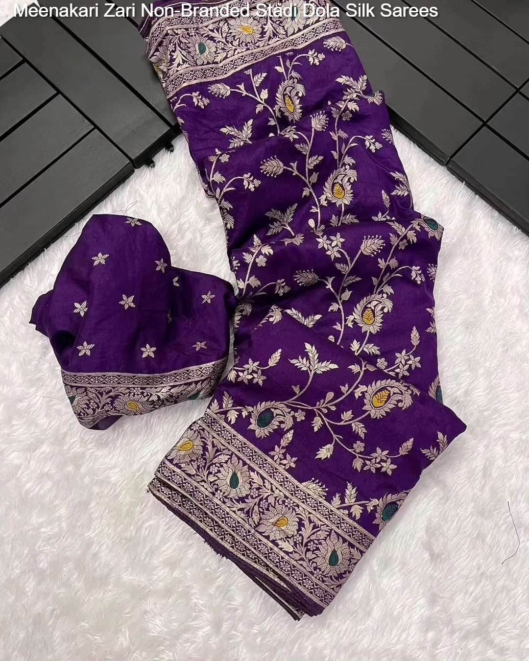 Meenakari Zari Non-Branded Stadi Dola Silk Sarees