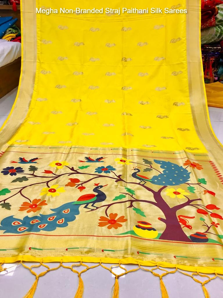 Megha Non-Branded Straj Paithani Silk Sarees