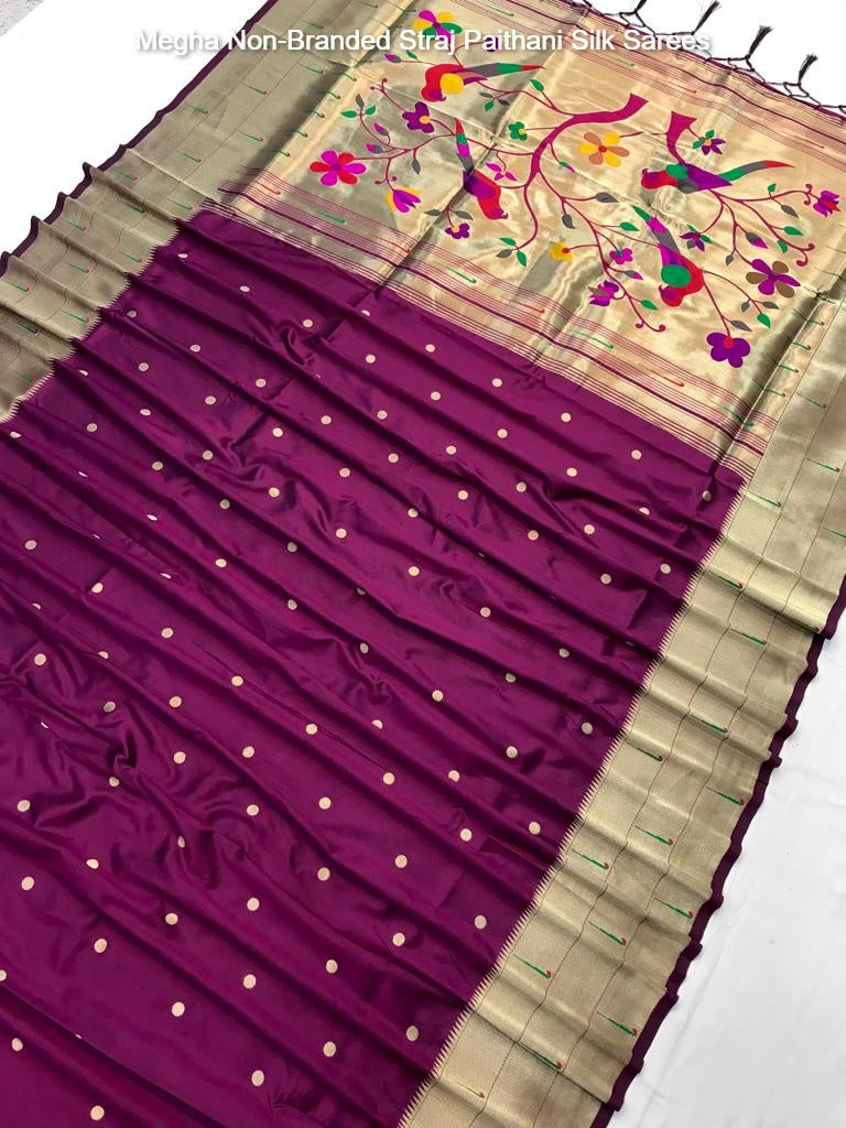 Megha Non-Branded Straj Paithani Silk Sarees