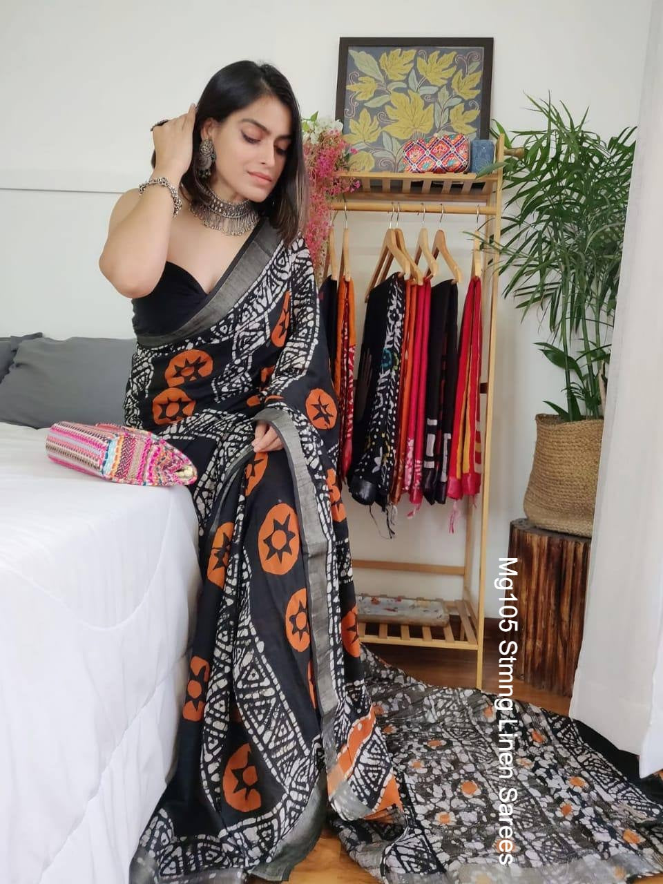 Mg105 Stmng Linen Sarees