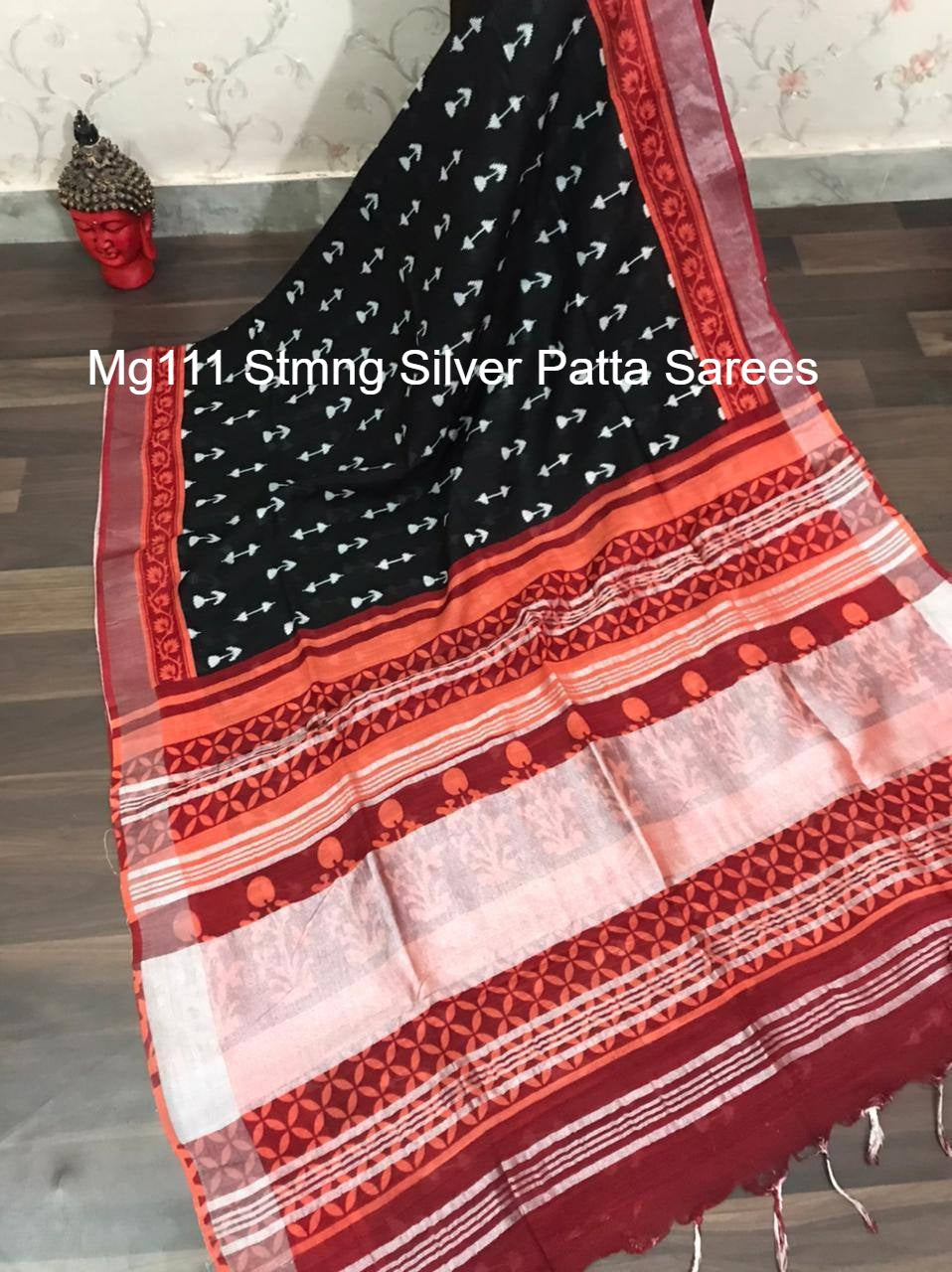Mg111 Stmng Silver Patta Sarees