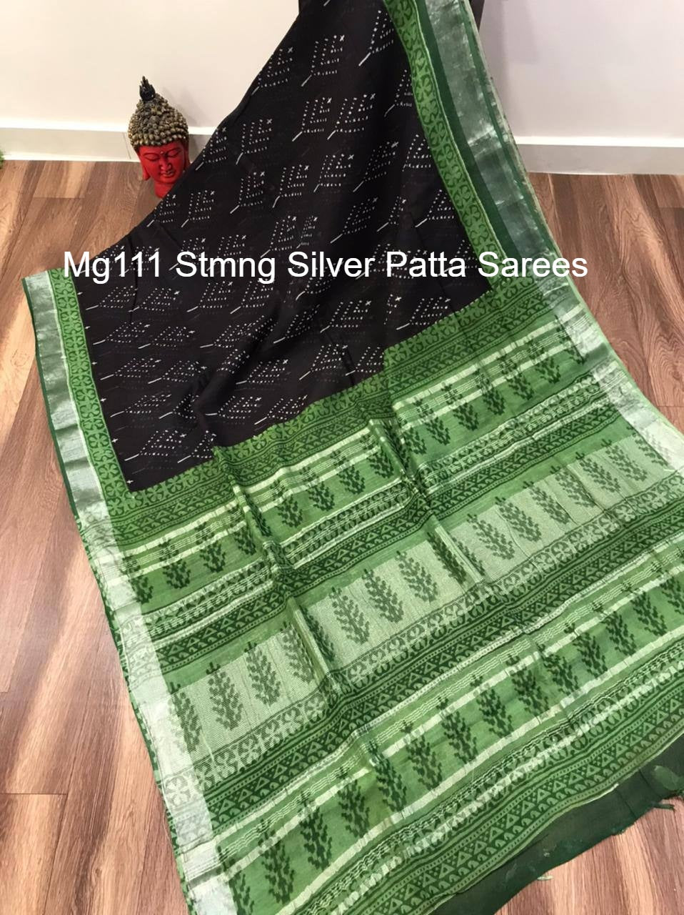 Mg111 Stmng Silver Patta Sarees