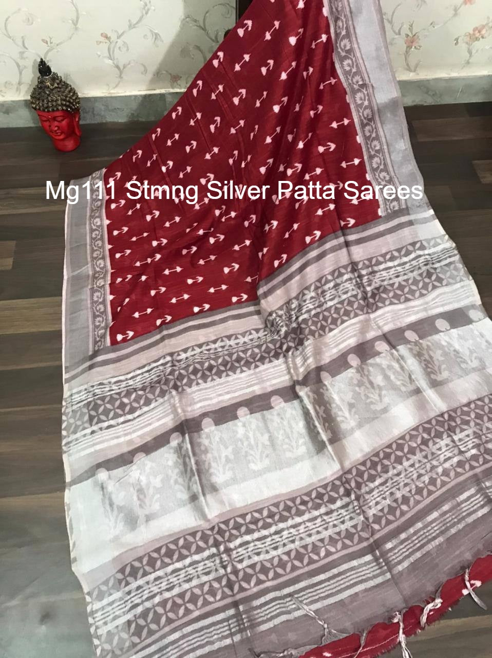 Mg111 Stmng Silver Patta Sarees