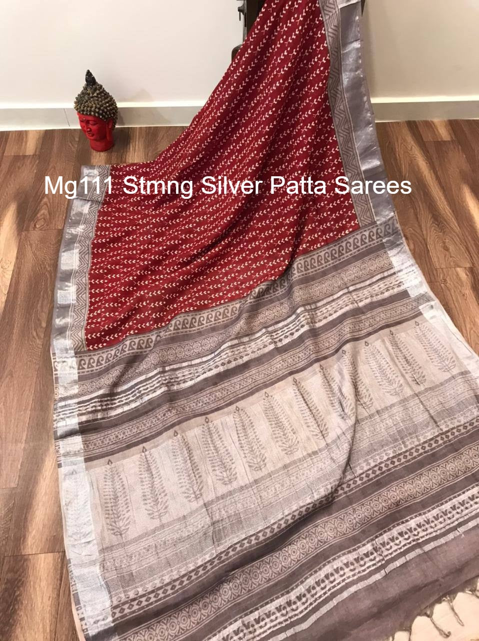 Mg111 Stmng Silver Patta Sarees
