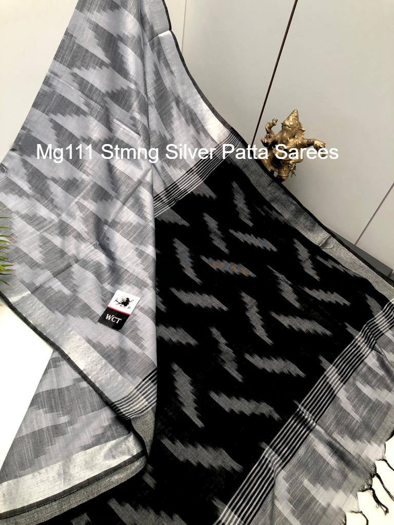 Mg111 Stmng Silver Patta Sarees
